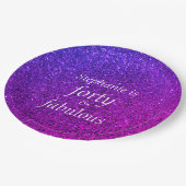 Assiettes En Carton 40 Et Fabuleux Anniversaire Rose Purple Glitter Co (Angle)