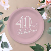 Assiettes En Carton 40 et fabuleux Pink élégant Script 40e anniversair