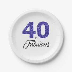 Assiettes En Carton 40 et fabuleux Royal Blue Parties scintillant fête