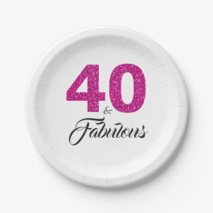 Assiettes En Carton 40 et quarantième fête d'anniversaire de parties