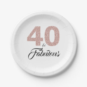 Assiettes En Carton 40 et quarantième fête d'anniversaire de parties
