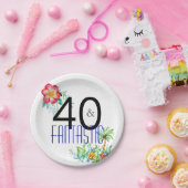 Assiettes En Carton 40 et quarantième fête d'anniversaire tropicale (Fête)