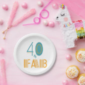 Assiettes En Carton 40 & Fab Anniversaire moderne (Fête)