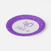 Assiettes En Carton 40 & Fabuleux anniversaire Sparkly Purple Parties  (Angle)