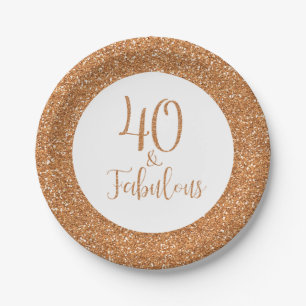 Assiettes En Carton 40 & Fabuleux Birthday Gold Parties scintillant