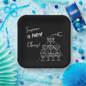 Assiettes En Carton 40 years Birthday Champagne tower funky (Fête)