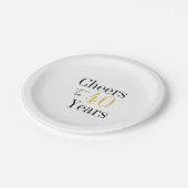 Assiettes En Carton 40e anniversaire applaudit 40 ans minimum d'or noi (Angle)