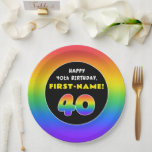 Assiettes En Carton 40e anniversaire : Arc-en-ciel coloré # 40, Nom pe<br><div class="desc">Cette conception amusante et audacieuse de plaque papier d'anniversaire comprend un grand numéro "40" avec un motif multicolore inspiré du spectre arc-en-ciel, avec le message "HAPPY 40th BIRTHDAY, " et un nom de destinataire personnalisé. Des plaques de papier sur le thème de l'anniversaire comme celle-ci peuvent être amusantes à utiliser...</div>