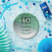 Assiettes En Carton 40e anniversaire Chic Falling Parties scintillant  (Fête)