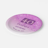 Assiettes En Carton 40e anniversaire Chic Falling Parties scintillant  (Angle)