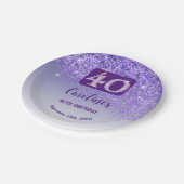 Assiettes En Carton 40e anniversaire Chic Falling Purple Parties scint (Angle)
