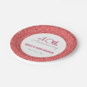 Assiettes En Carton 40e anniversaire de Mariage Parties scintillant ro (Angle)
