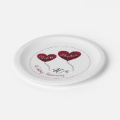 Assiettes En Carton 40e anniversaire de rubis mariage coeur rouge (Angle)