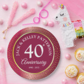 Assiettes En Carton 40e Anniversaire de Ruby Plaque en papier (Fête)