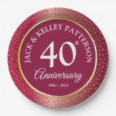 Assiettes En Carton 40e Anniversaire de Ruby Plaque en papier (Devant)