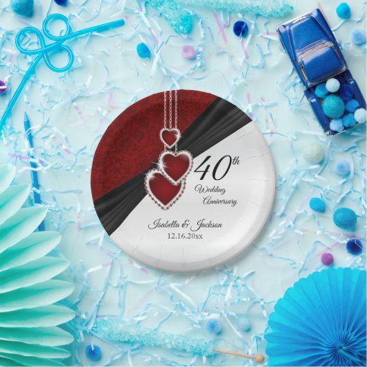 Assiettes En Carton 40e anniversaire du Mariage de Ruby (Fête)