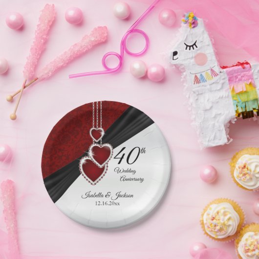 Assiettes En Carton 40e anniversaire du Mariage de Ruby (Fête)