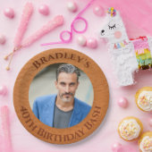 Assiettes En Carton 40e anniversaire en cuir Brown (Fête)