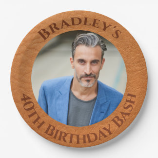 Assiettes En Carton 40e anniversaire en cuir Brown