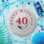 Assiettes En Carton 40e anniversaire Golf Ball Design Plaque en papier (Fête)