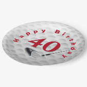 Assiettes En Carton 40e anniversaire Golf Ball Design Plaque en papier (Angle)