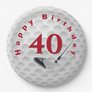Assiettes En Carton 40e anniversaire Golf Ball Design Plaque en papier