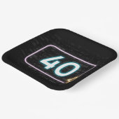 Assiettes En Carton 40e anniversaire Neon Connexion en brique (Angulaire)