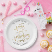 Assiettes En Carton 40e anniversaire Parties scintillant d'or personna (Fête)