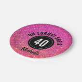 Assiettes En Carton 40e anniversaire Parties scintillant rose étincell (Angle)