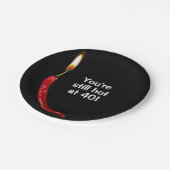 Assiettes En Carton 40e Anniversaire Rouge Poivre Chaud Plaque en papi (Angle)