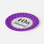 Assiettes En Carton 40e fête d'anniversaire Pots noirs blancs violets (Angle)