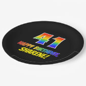 Assiettes En Carton 41e anniversaire : Audacieux, amusant, simple, arc (Angle)