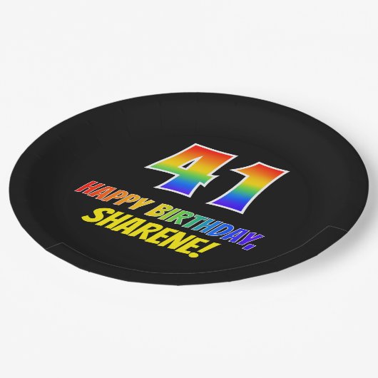 Assiettes En Carton 41e anniversaire : Audacieux, amusant, simple, arc (Angle)