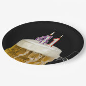Assiettes En Carton 41e anniversaire Bière sur plaque de papier noir (Angle)
