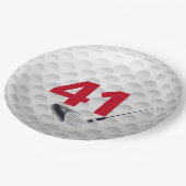 Assiettes En Carton 41e anniversaire Golf Ball Design (Angle)