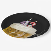 Assiettes En Carton 42e anniversaire Bière sur plaque de papier noir (Angle)