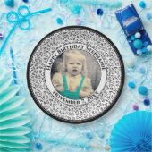 Assiettes En Carton 45 Your Photo Random Number Pattern Black/White (Fête)