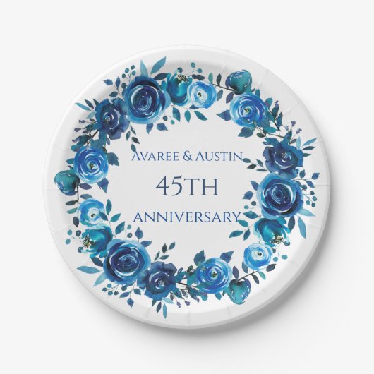 Assiettes En Carton 45e/65e anniversaire de Sapphire (Devant)