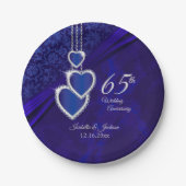 Assiettes En Carton 45e /65e Sapphire Mariage Anniversaire Conception (Devant)