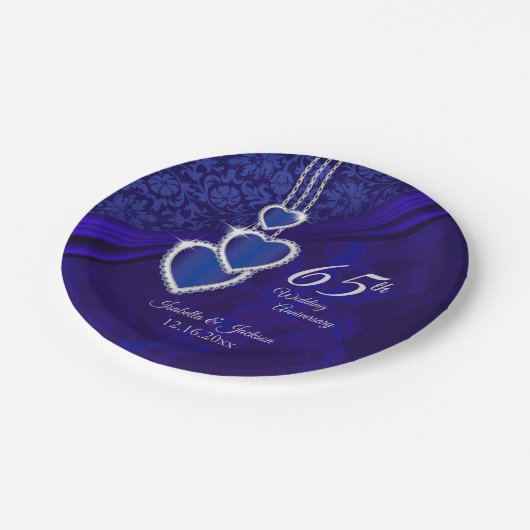 Assiettes En Carton 45e /65e Sapphire Mariage Anniversaire Conception (Angle)