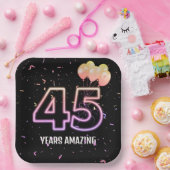Assiettes En Carton 45e anniversaire Balloons et Confetti (Fête)
