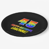 Assiettes En Carton 45e anniversaire : Bold, amusant, simple, arc-en-c (Angle)