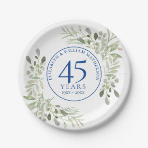 Assiettes En Carton 45e anniversaire de la verdure