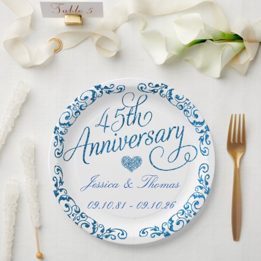 Assiettes En Carton 45e anniversaire du Mariage Sapphire (Mariage)