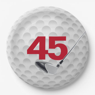 Assiettes En Carton 45e anniversaire Golf Ball Design Plaque en papier