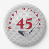 Assiettes En Carton 45e anniversaire Golf Ball Design Plaque en papier (Devant)