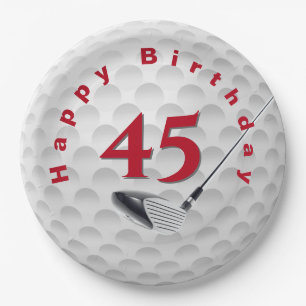 Assiettes En Carton 45e anniversaire Golf Ball Design Plaque en papier