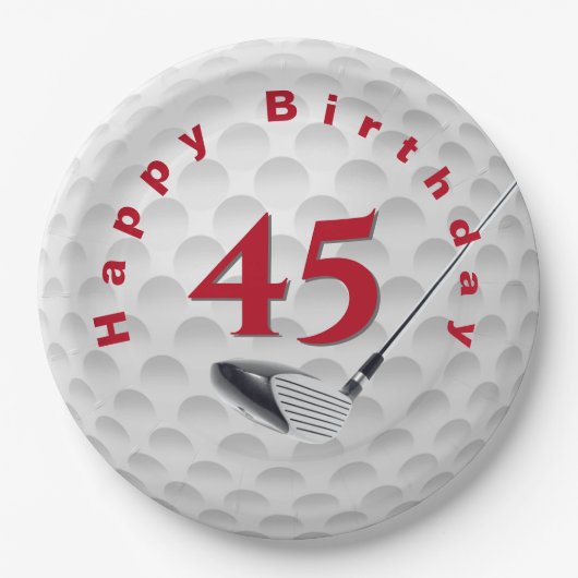 Assiettes En Carton 45e anniversaire Golf Ball Design Plaque en papier (Devant)