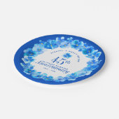 Assiettes En Carton 45e anniversaire mariage saphir bleu pansy (Angle)