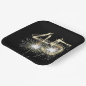 Assiettes En Carton 45e anniversaire Sparklers de fête sur noir (Angulaire)